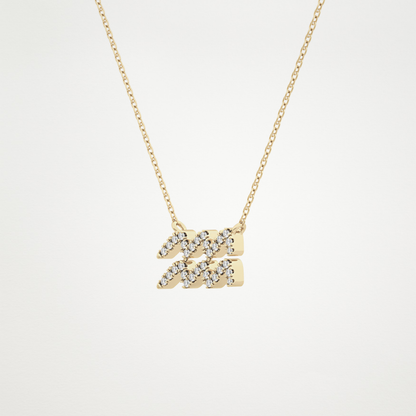0.114 TCW Round Lab Grown Diamond Aquarius Zodiac Sign Necklace