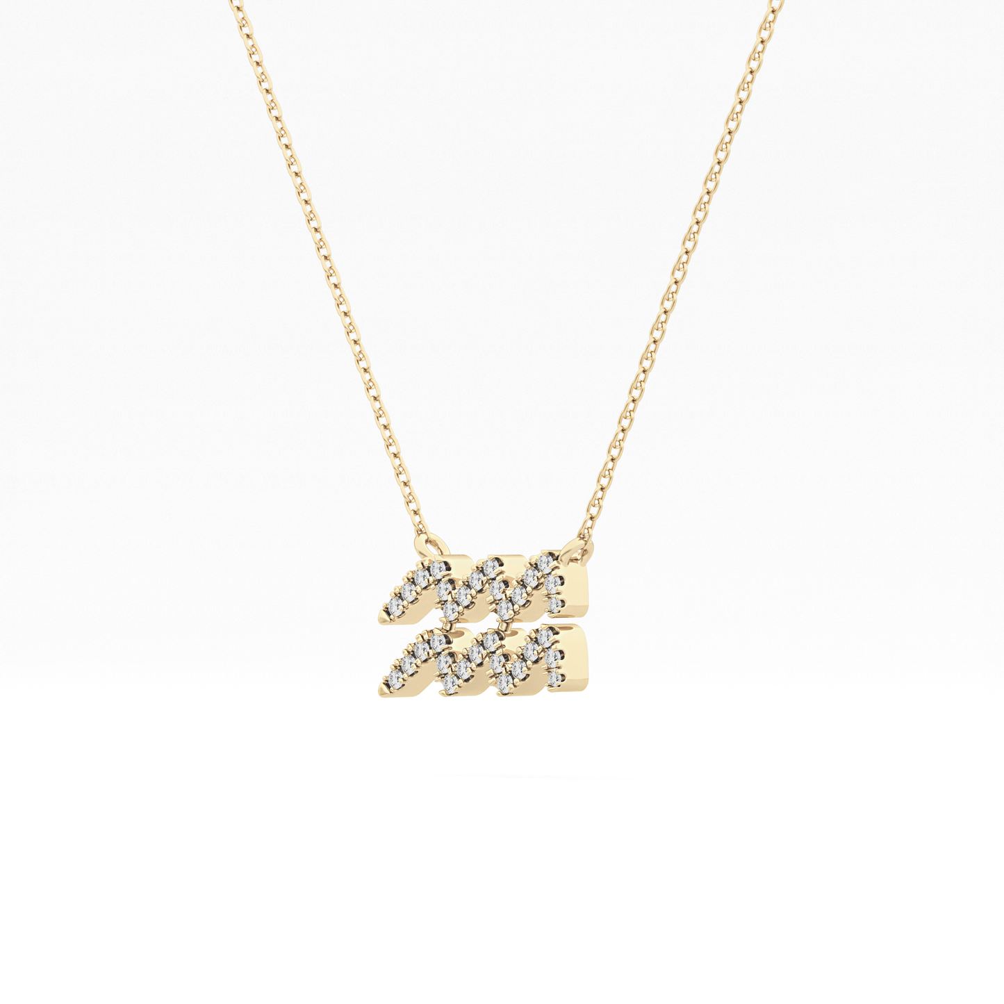 0.114 TCW Round Lab Grown Diamond Aquarius Zodiac Sign Necklace