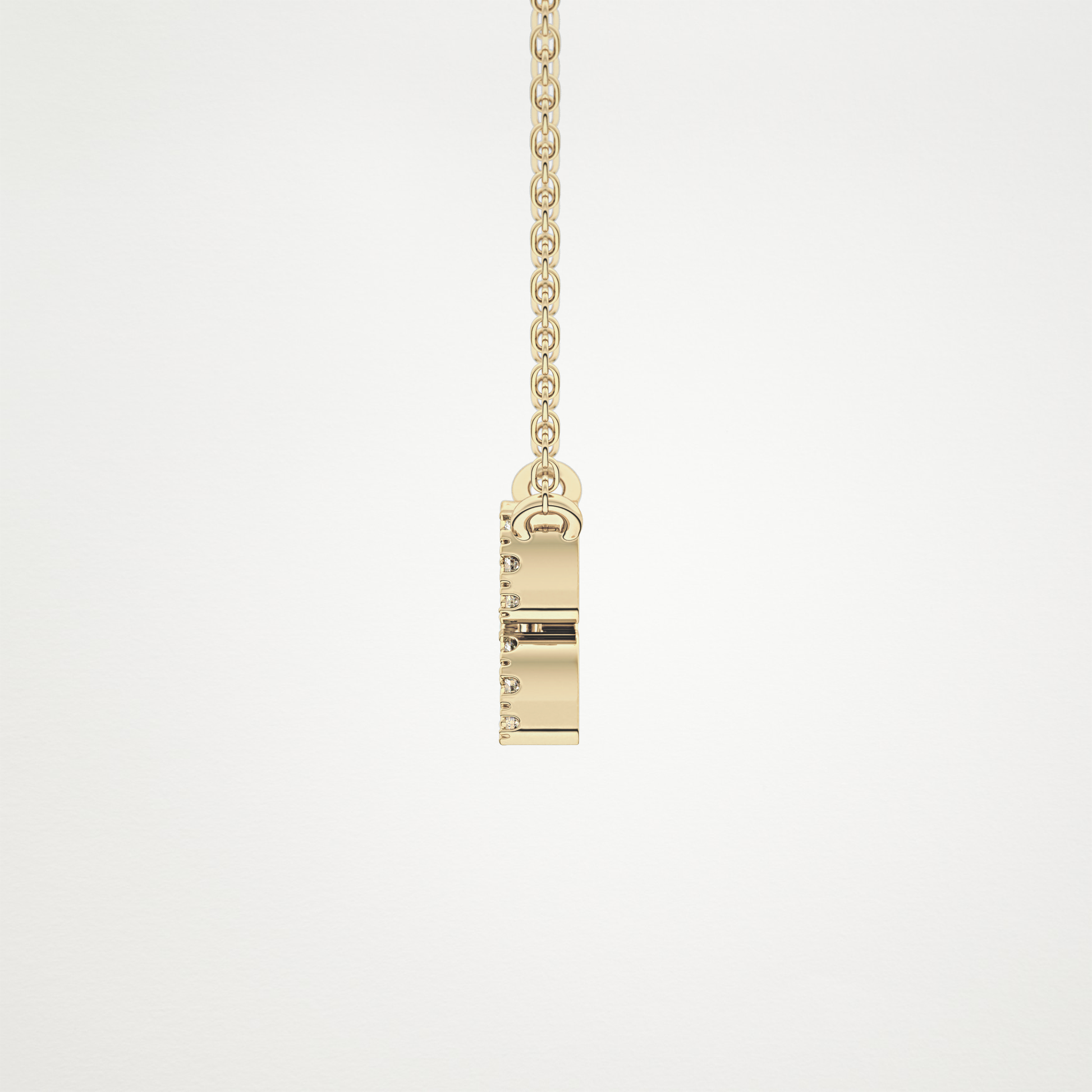 0.114 TCW Round Lab Grown Diamond Aquarius Zodiac Sign Necklace