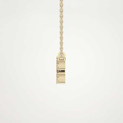 0.114 TCW Round Lab Grown Diamond Aquarius Zodiac Sign Necklace