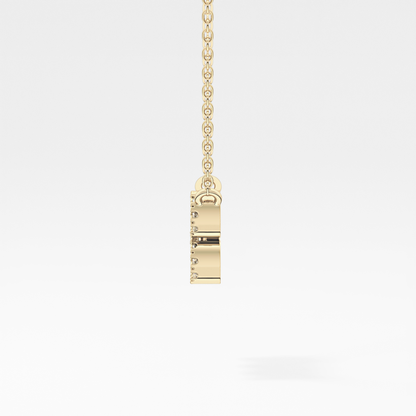 0.114 TCW Round Lab Grown Diamond Aquarius Zodiac Sign Necklace