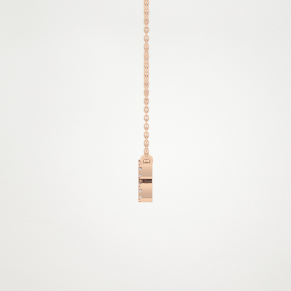 0.114 TCW Round Lab Grown Diamond Aquarius Zodiac Sign Necklace