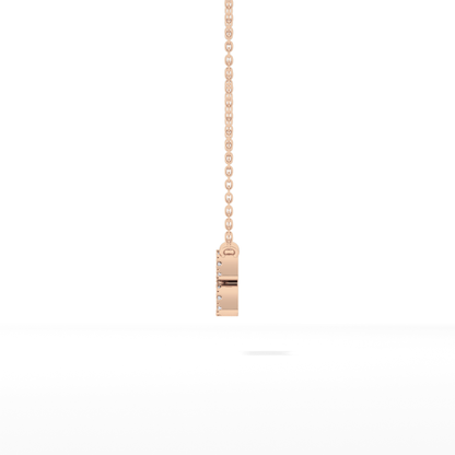 0.114 TCW Round Lab Grown Diamond Aquarius Zodiac Sign Necklace