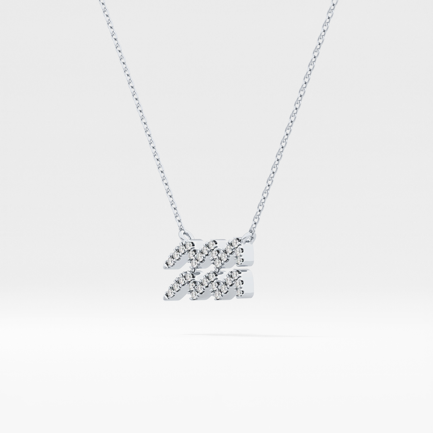 0.114 TCW Round Lab Grown Diamond Aquarius Zodiac Sign Necklace