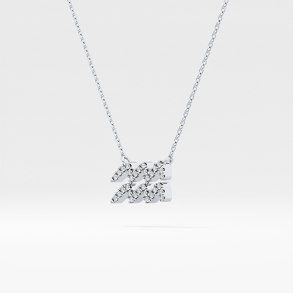 0.114 TCW Round Lab Grown Diamond Aquarius Zodiac Sign Necklace