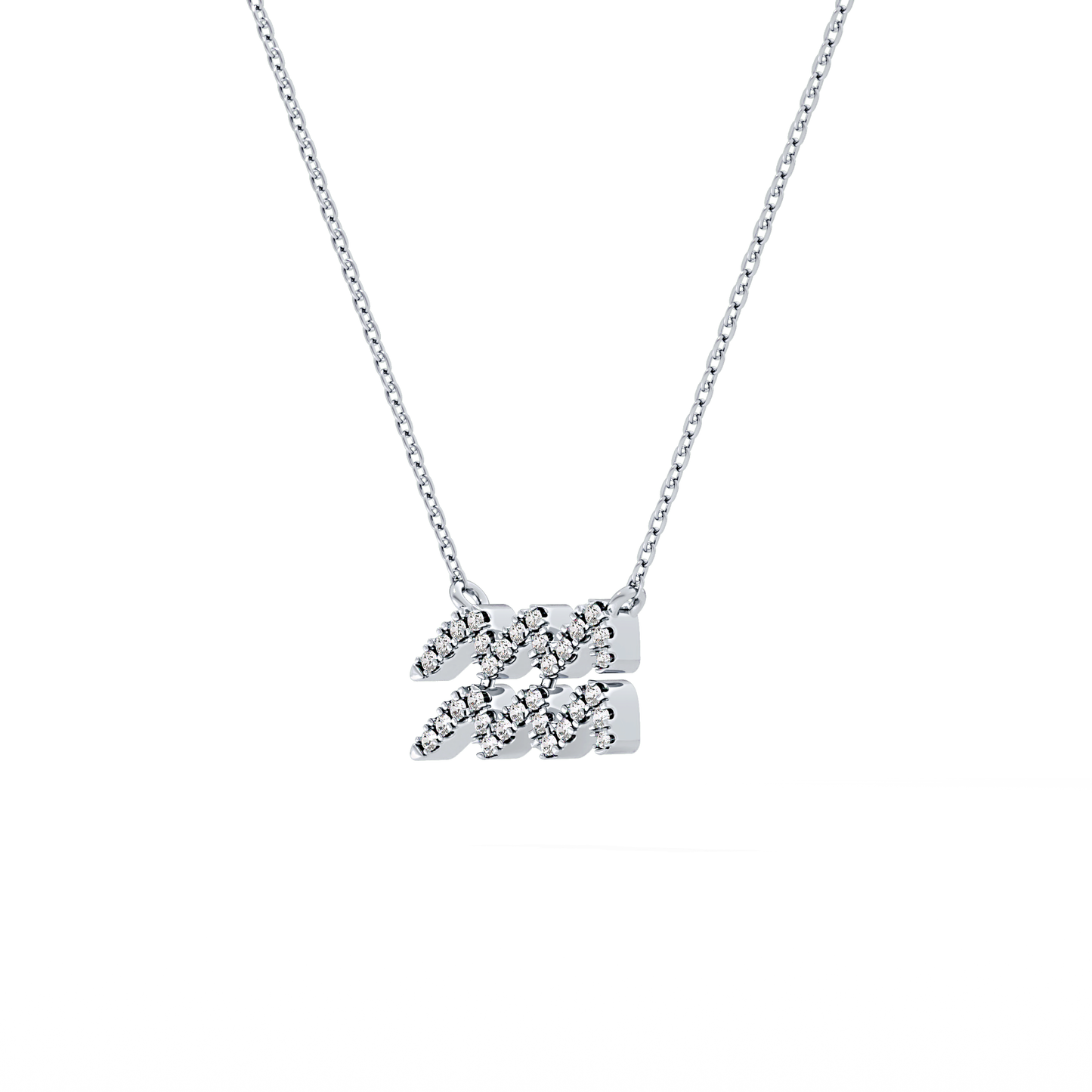 0.114 TCW Round Lab Grown Diamond Aquarius Zodiac Sign Necklace