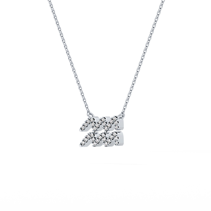 0.114 TCW Round Lab Grown Diamond Aquarius Zodiac Sign Necklace