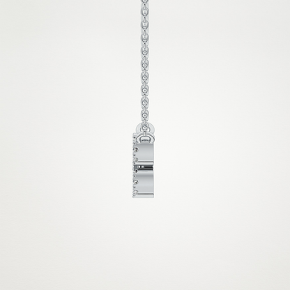 0.114 TCW Round Lab Grown Diamond Aquarius Zodiac Sign Necklace