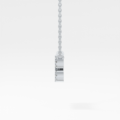 0.114 TCW Round Lab Grown Diamond Aquarius Zodiac Sign Necklace