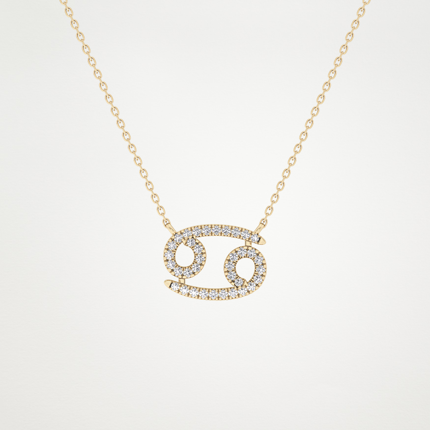 0.175 TCW Round Lab Grown Diamond Cancer Zodiac Sign Necklace