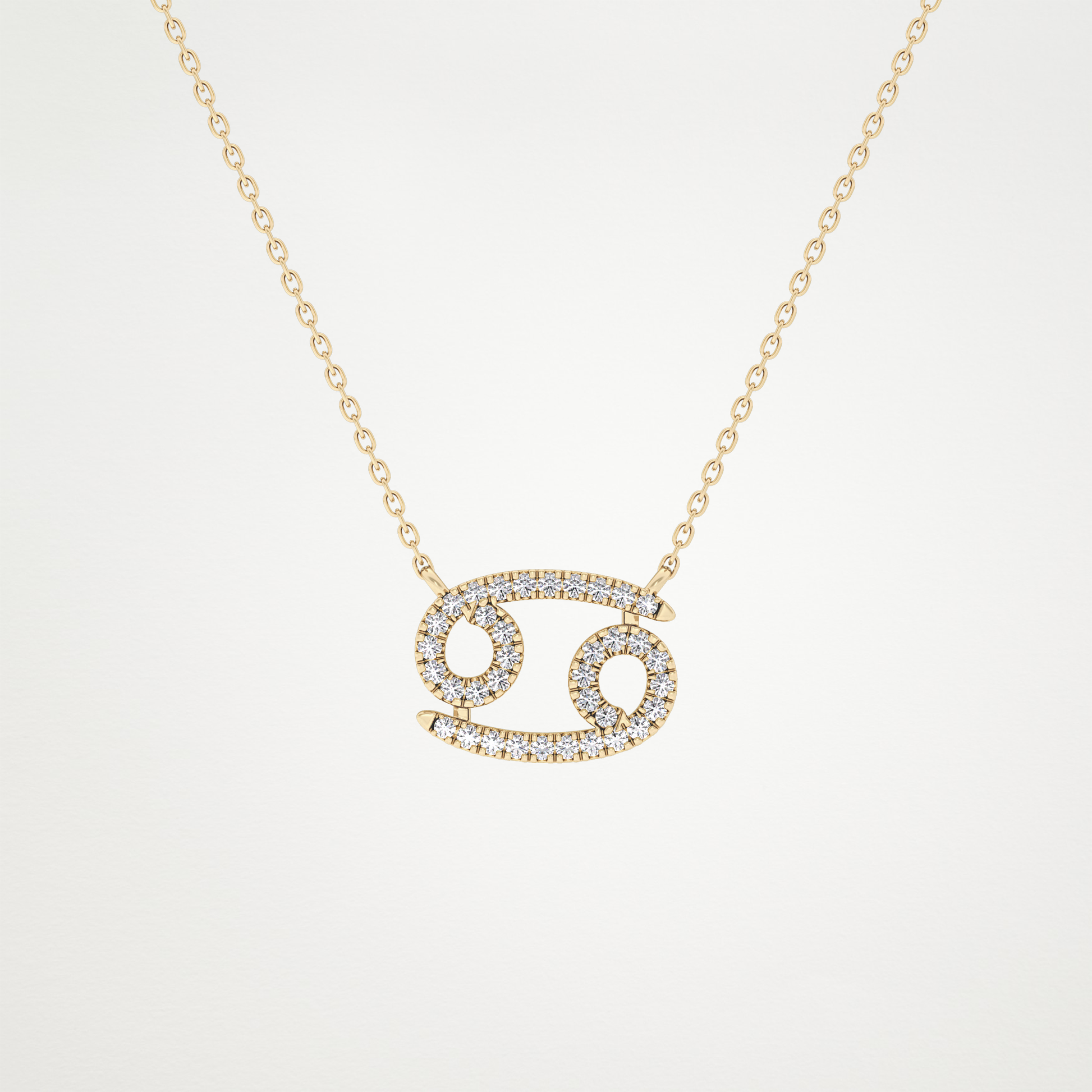 0.175 TCW Round Lab Grown Diamond Cancer Zodiac Sign Necklace