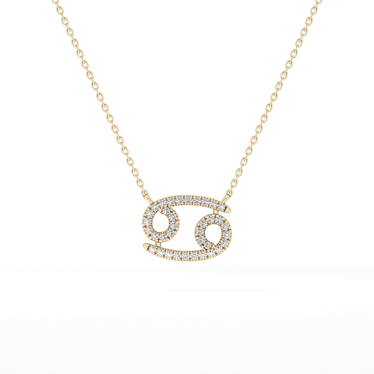 0.175 TCW Round Lab Grown Diamond Cancer Zodiac Sign Necklace
