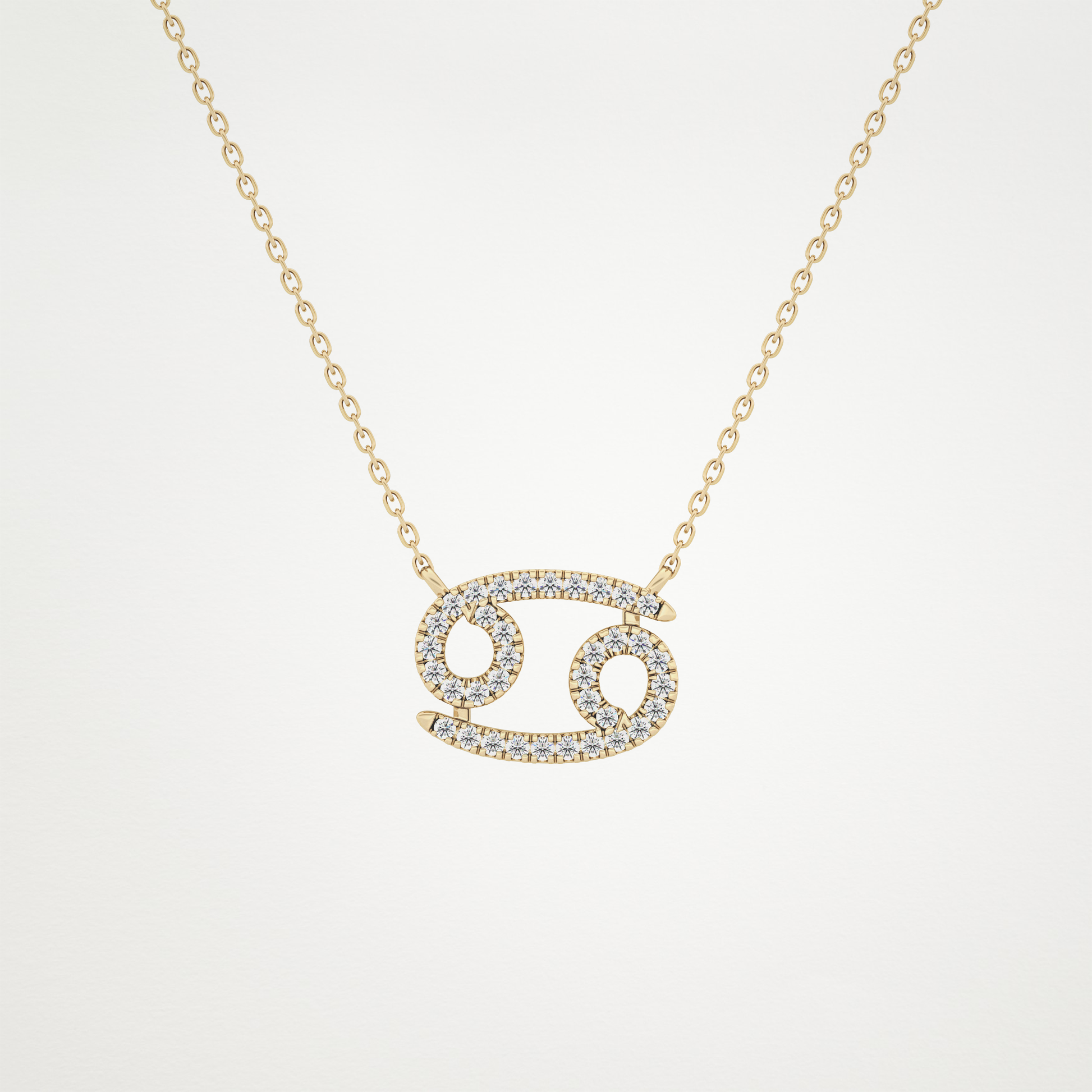 0.175 TCW Round Lab Grown Diamond Cancer Zodiac Sign Necklace