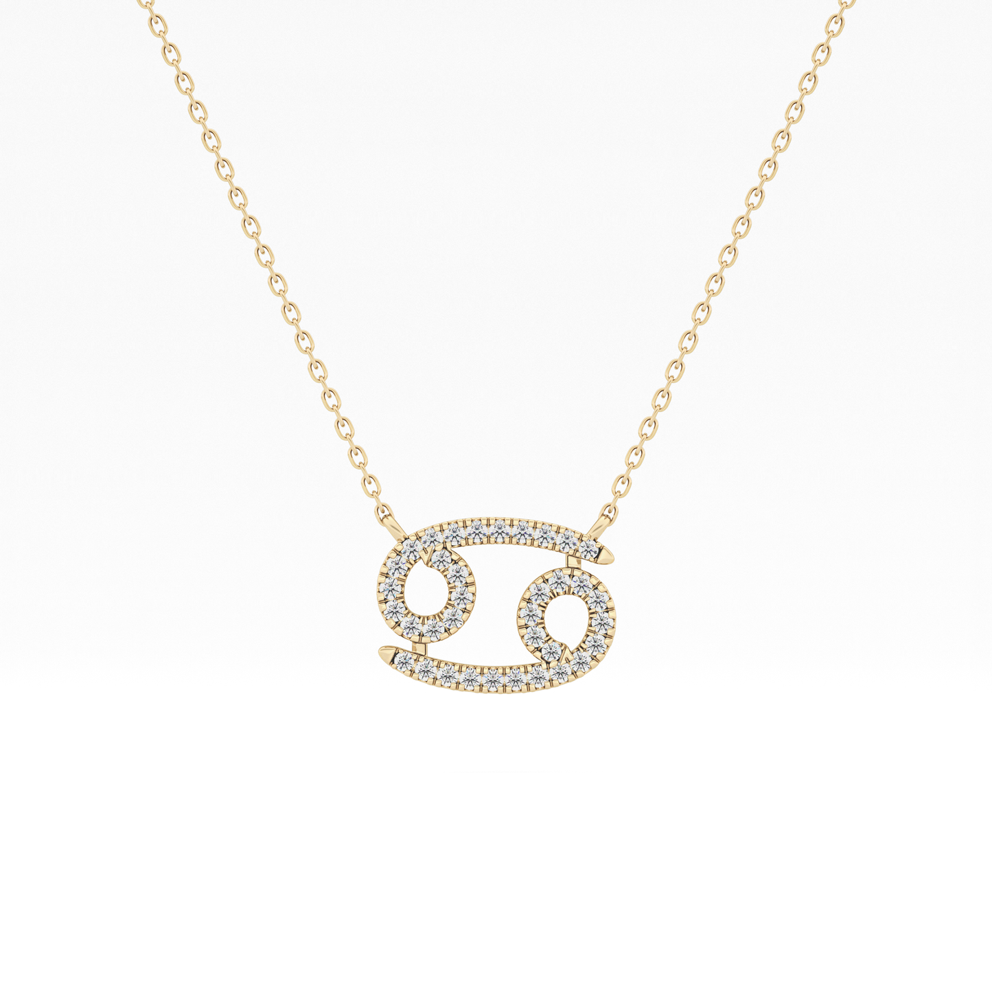 0.175 TCW Round Lab Grown Diamond Cancer Zodiac Sign Necklace