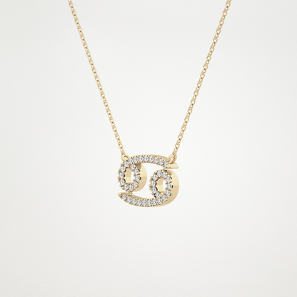 0.175 TCW Round Lab Grown Diamond Cancer Zodiac Sign Necklace