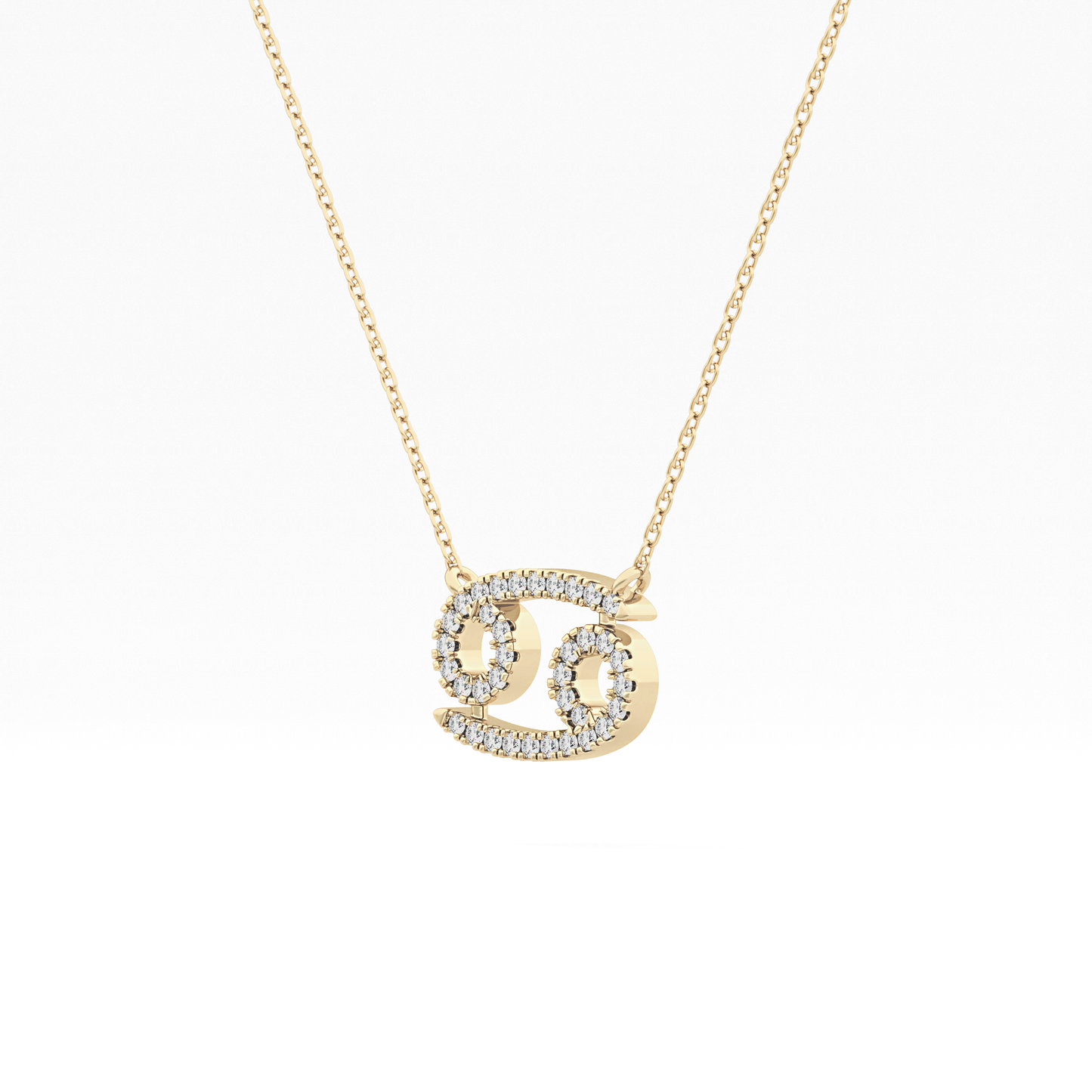 0.175 TCW Round Lab Grown Diamond Cancer Zodiac Sign Necklace