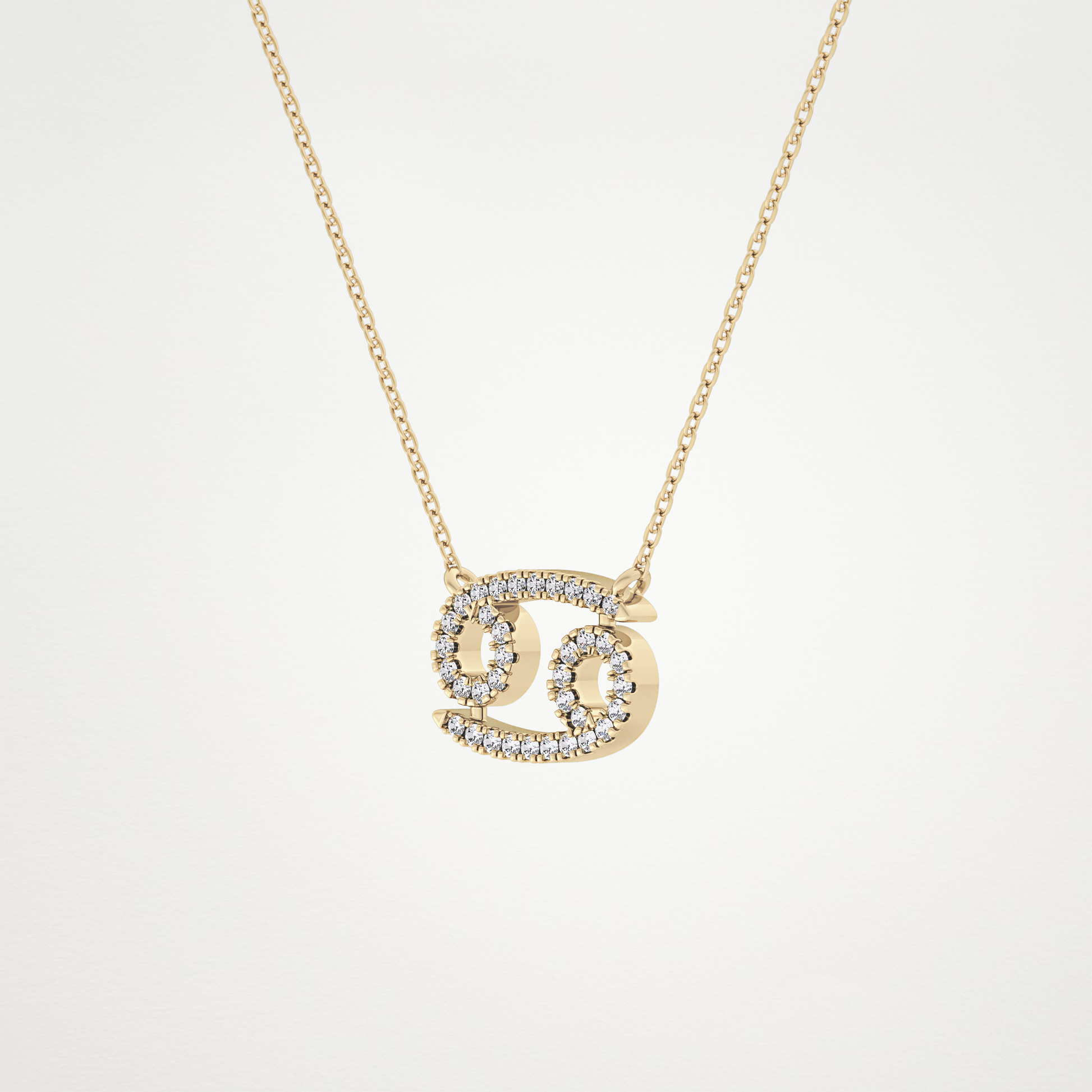 0.175 TCW Round Lab Grown Diamond Cancer Zodiac Sign Necklace