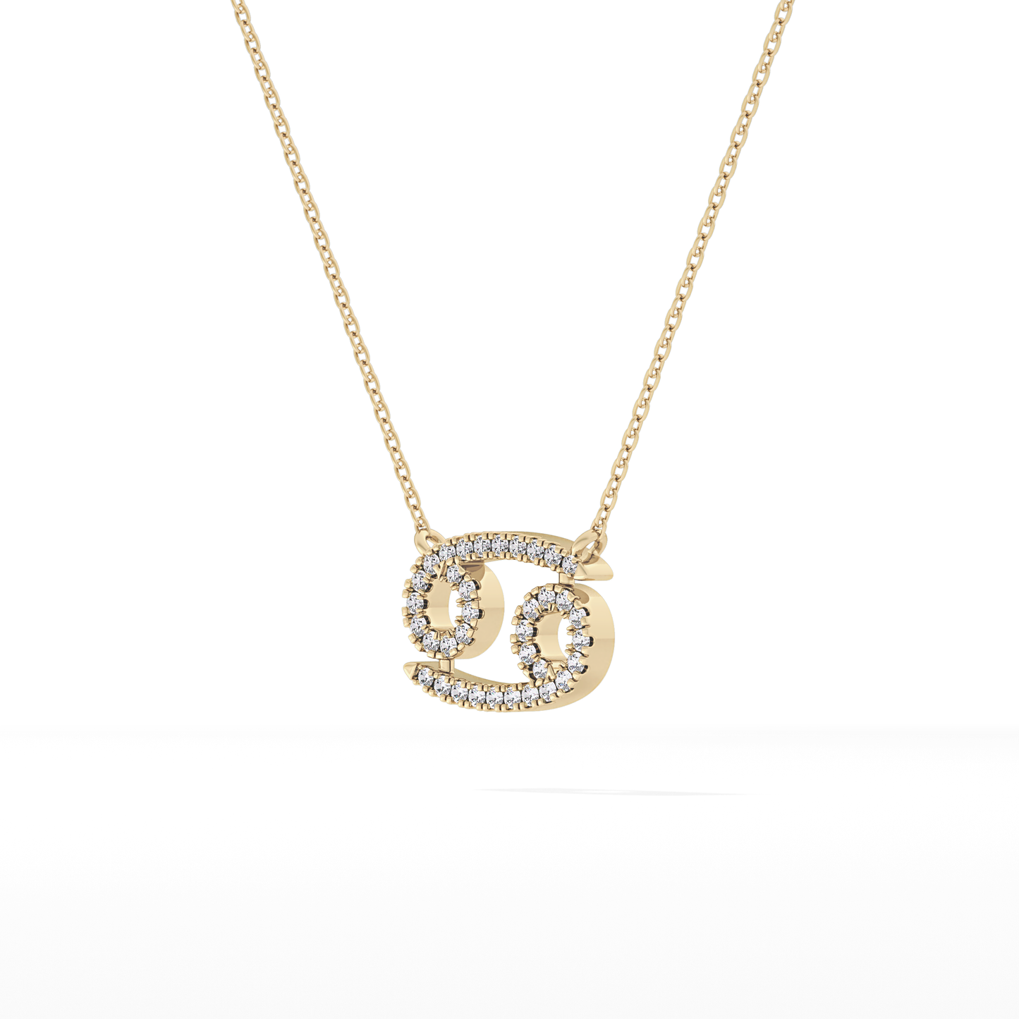 0.175 TCW Round Lab Grown Diamond Cancer Zodiac Sign Necklace
