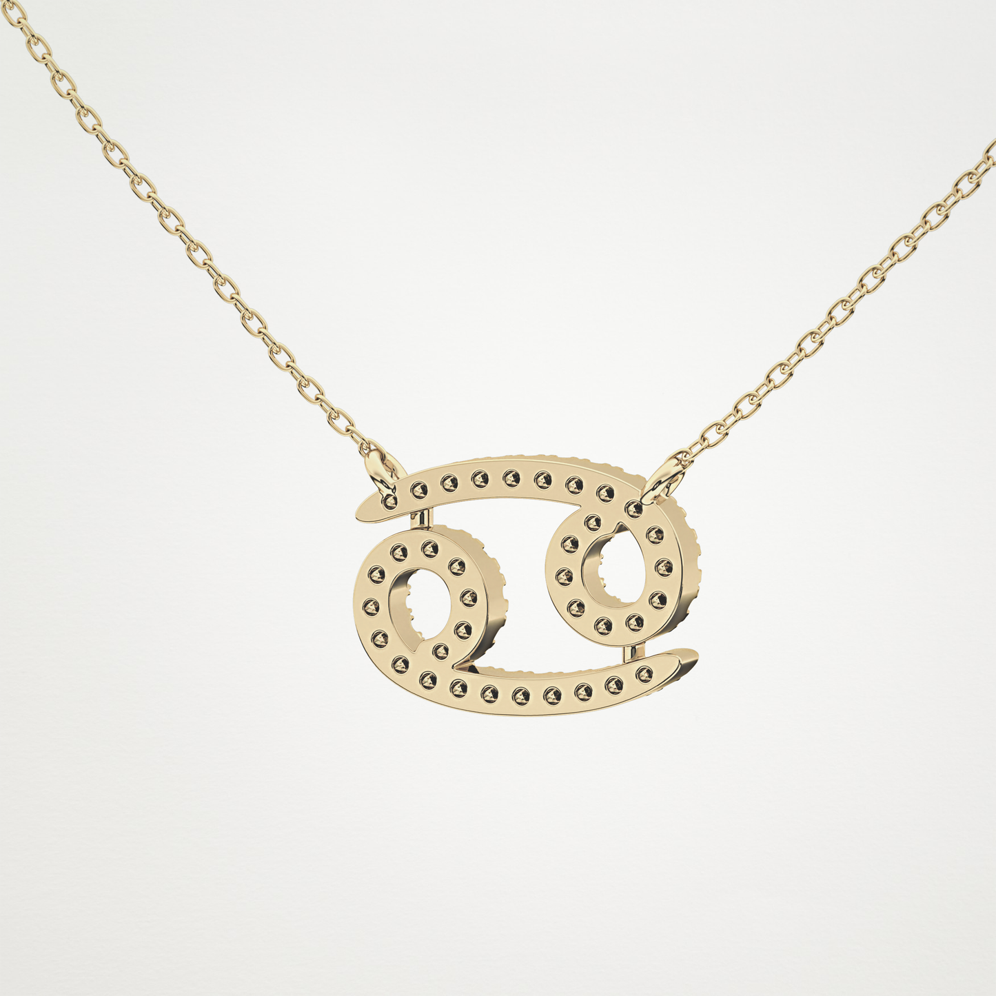 0.175 TCW Round Lab Grown Diamond Cancer Zodiac Sign Necklace