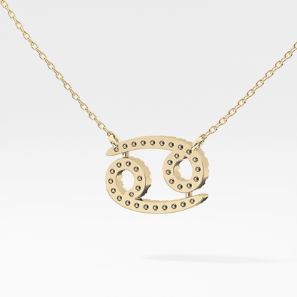 0.175 TCW Round Lab Grown Diamond Cancer Zodiac Sign Necklace