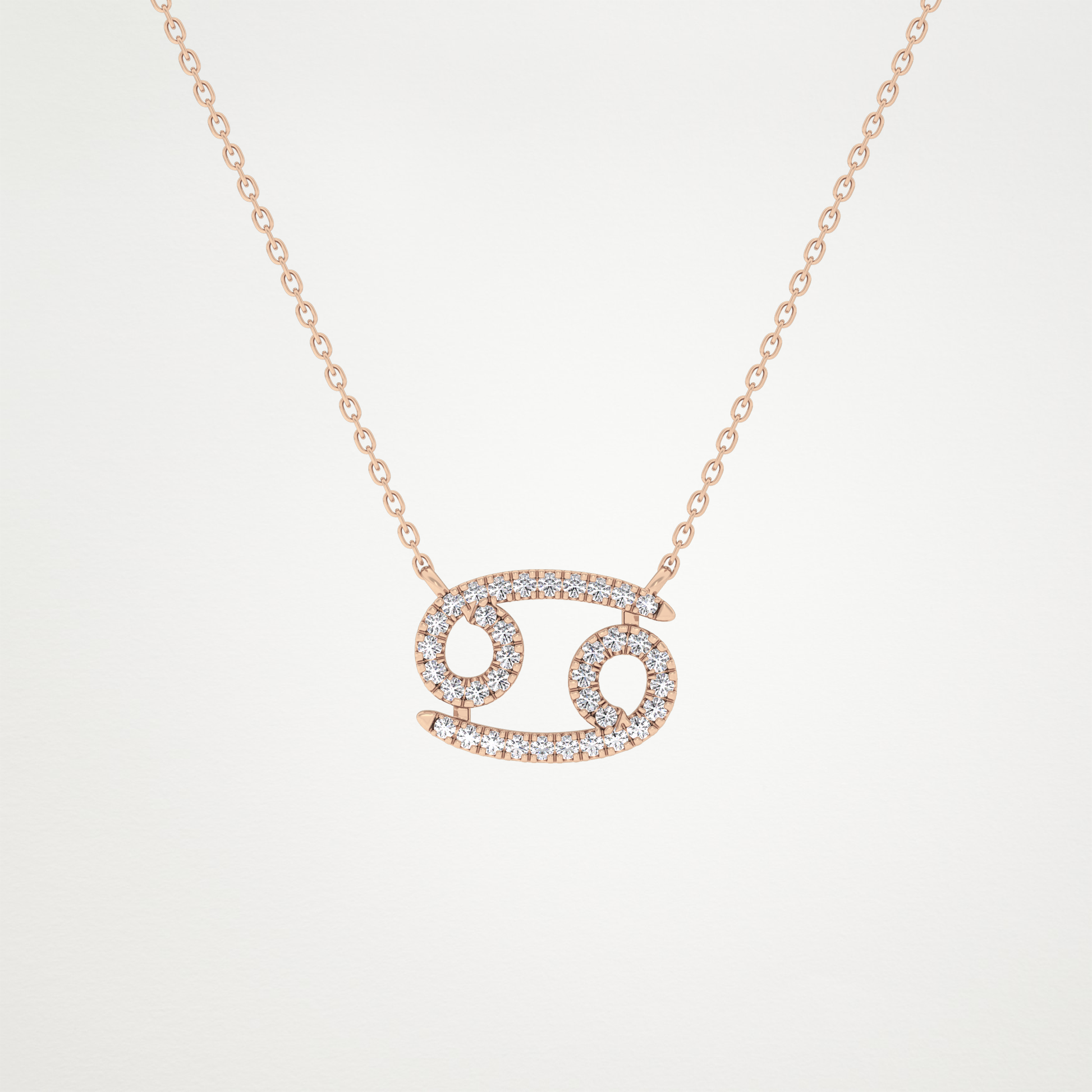 0.175 TCW Round Lab Grown Diamond Cancer Zodiac Sign Necklace