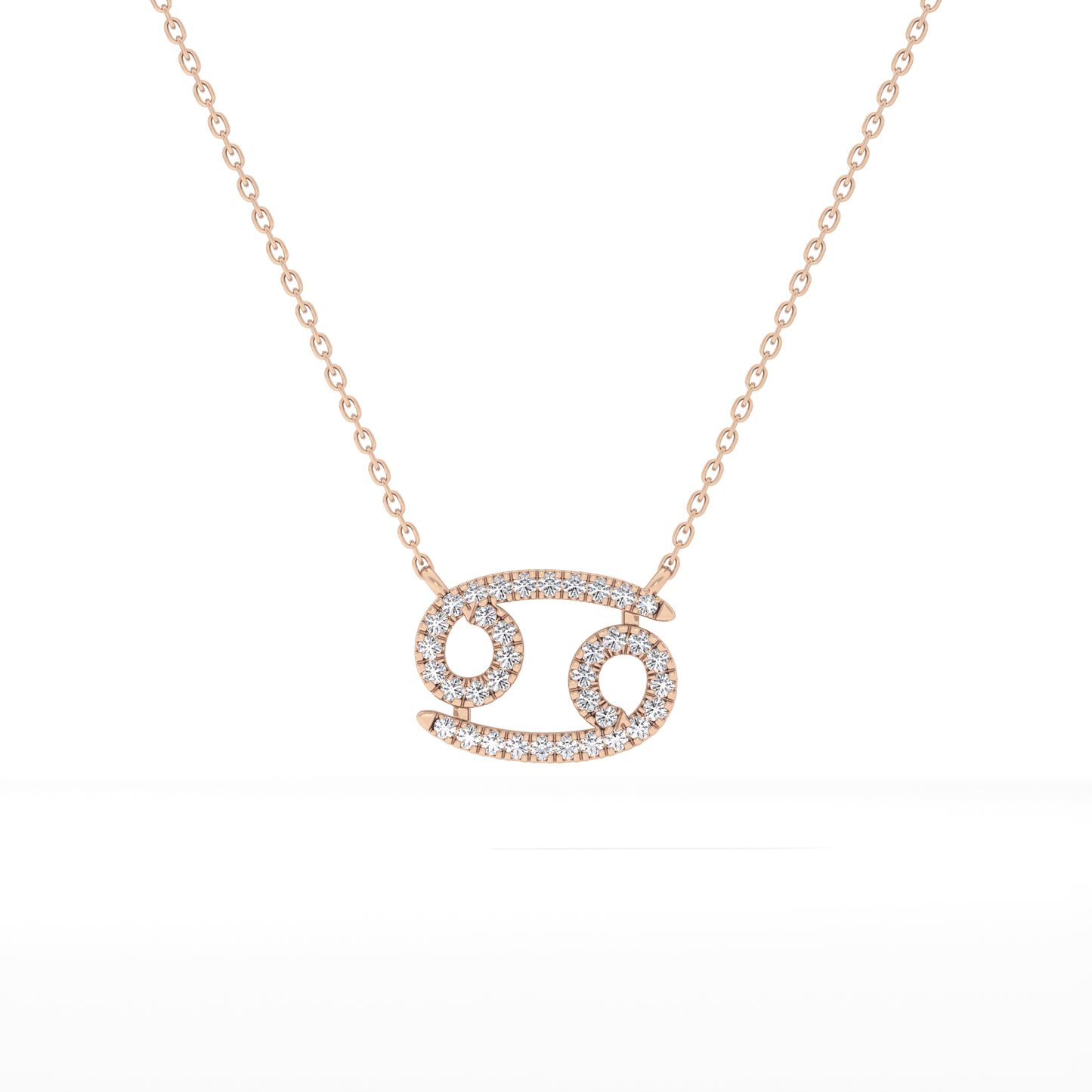 0.175 TCW Round Lab Grown Diamond Cancer Zodiac Sign Necklace