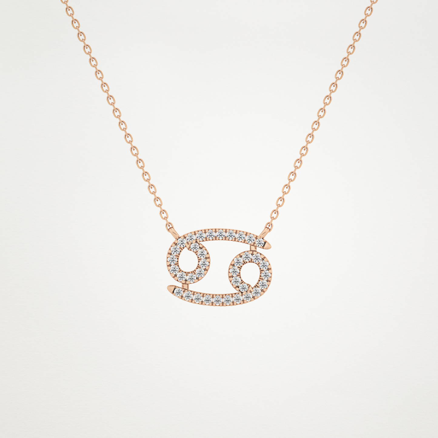 0.175 TCW Round Lab Grown Diamond Cancer Zodiac Sign Necklace