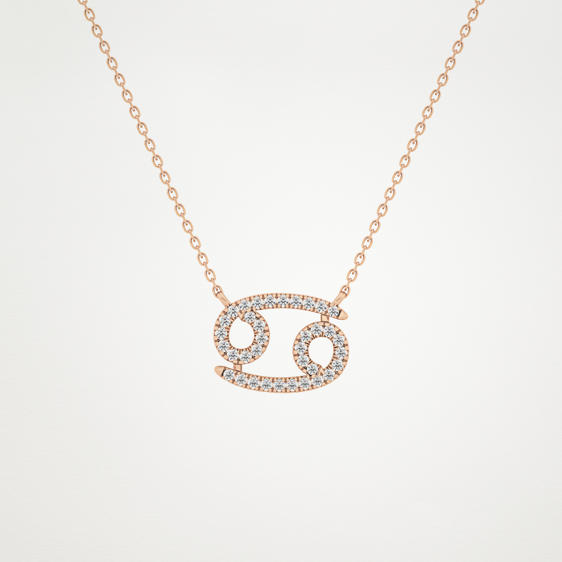 0.175 TCW Round Lab Grown Diamond Cancer Zodiac Sign Necklace