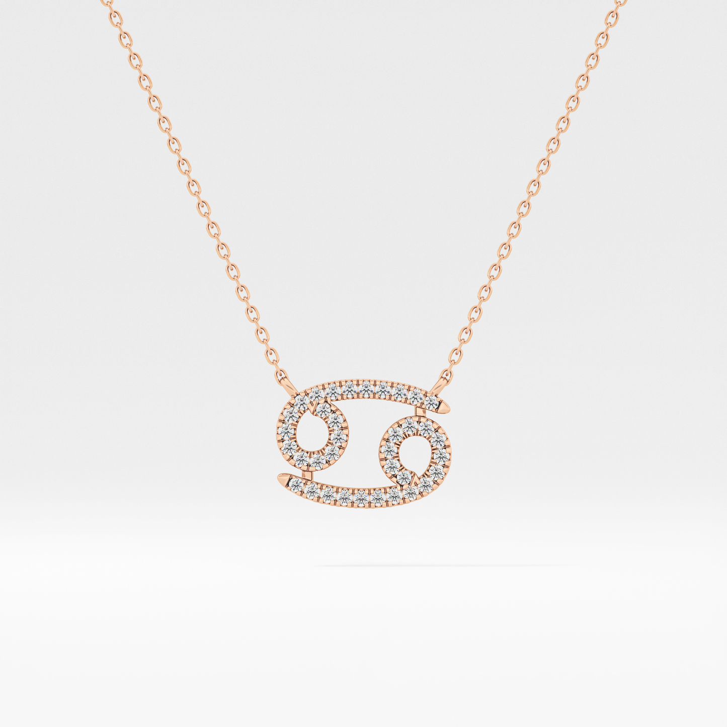 0.175 TCW Round Lab Grown Diamond Cancer Zodiac Sign Necklace