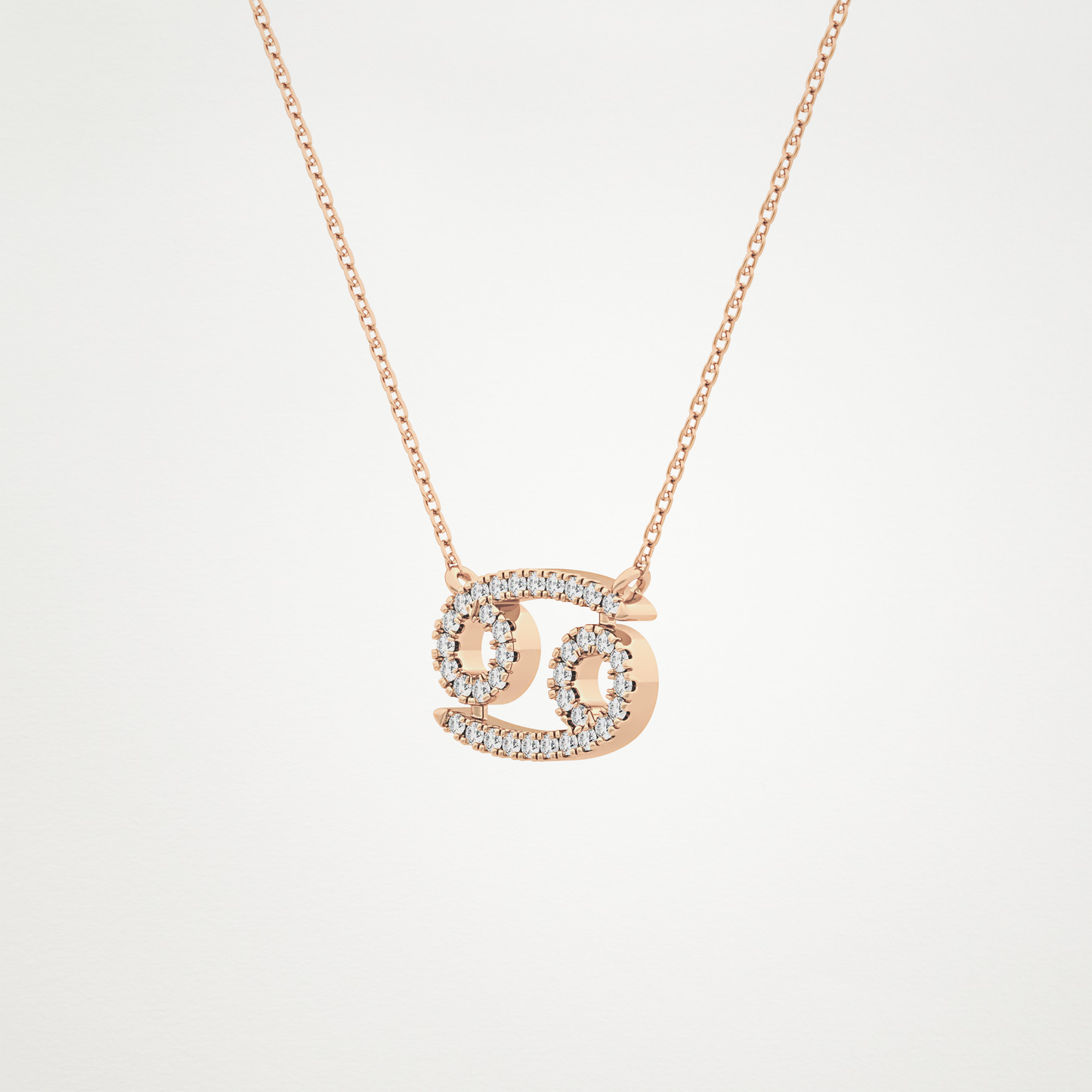 0.175 TCW Round Lab Grown Diamond Cancer Zodiac Sign Necklace