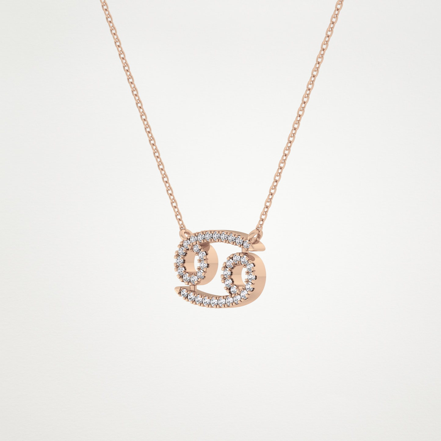 0.175 TCW Round Lab Grown Diamond Cancer Zodiac Sign Necklace