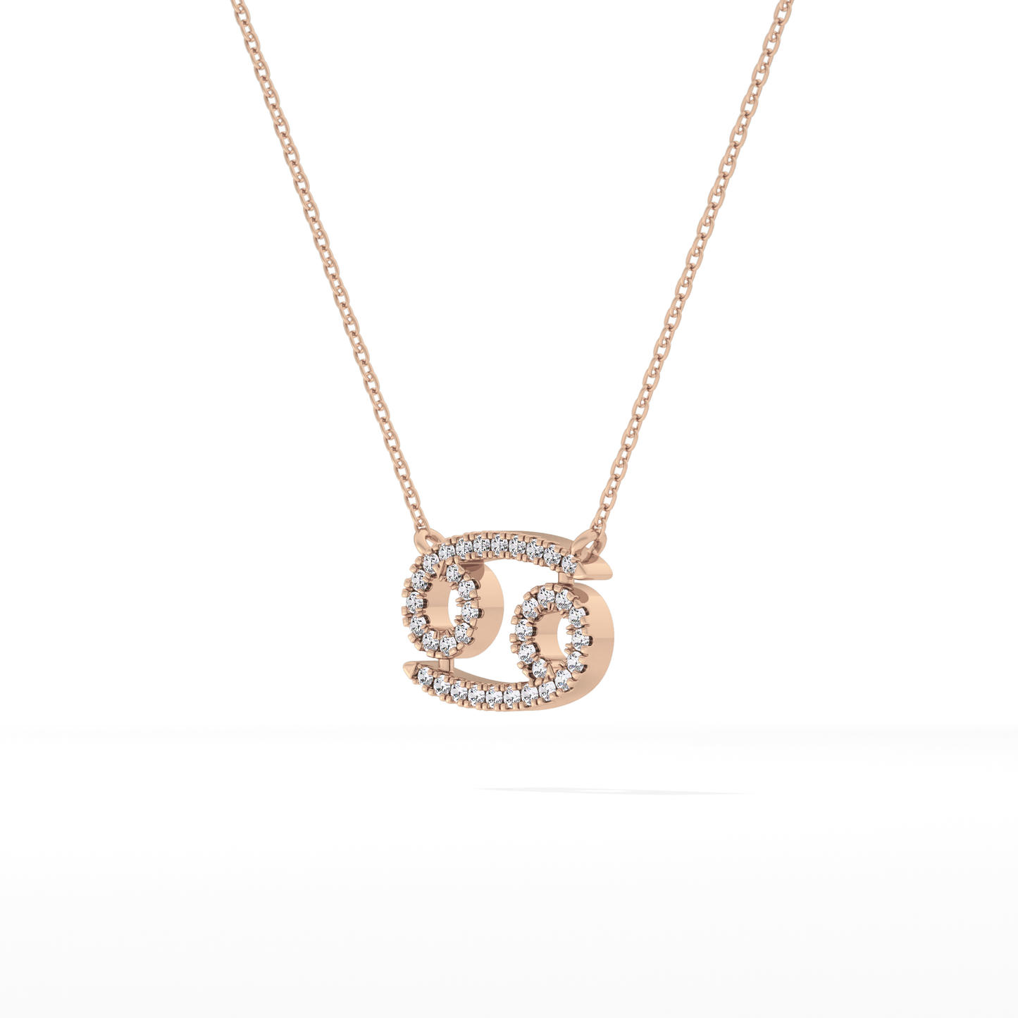 0.175 TCW Round Lab Grown Diamond Cancer Zodiac Sign Necklace