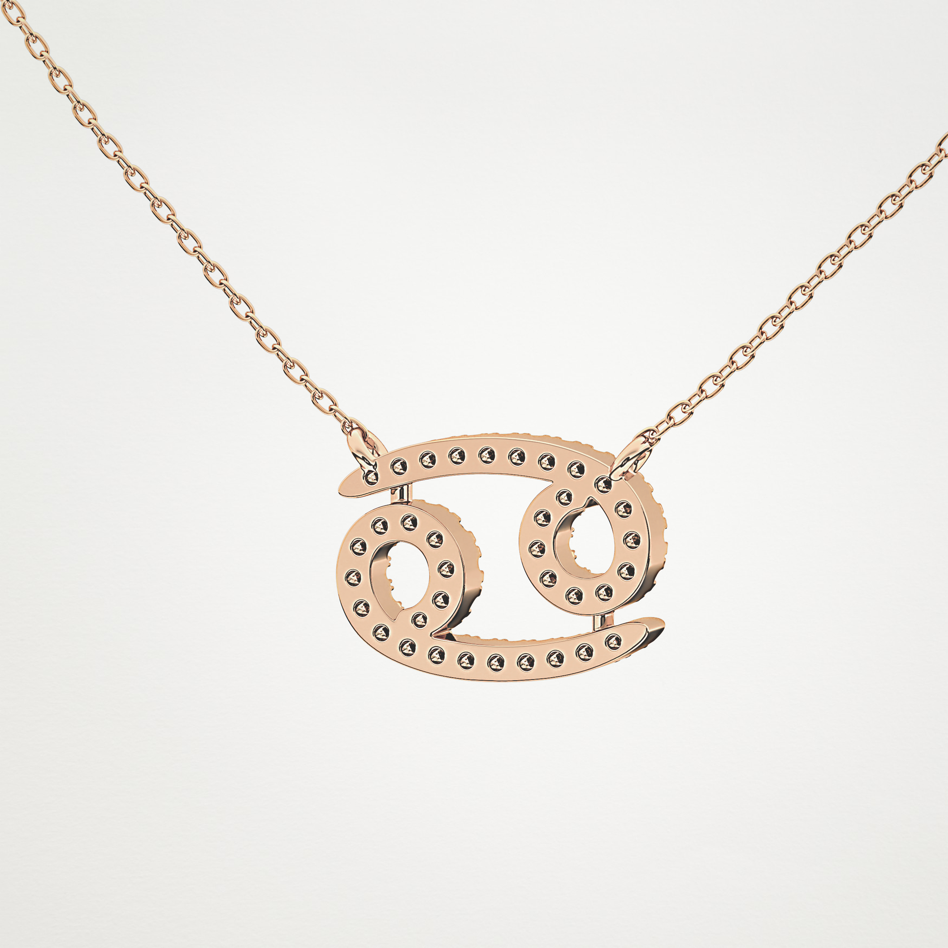 0.175 TCW Round Lab Grown Diamond Cancer Zodiac Sign Necklace