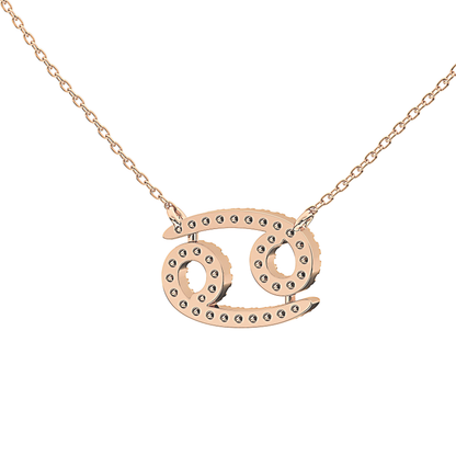 0.175 TCW Round Lab Grown Diamond Cancer Zodiac Sign Necklace