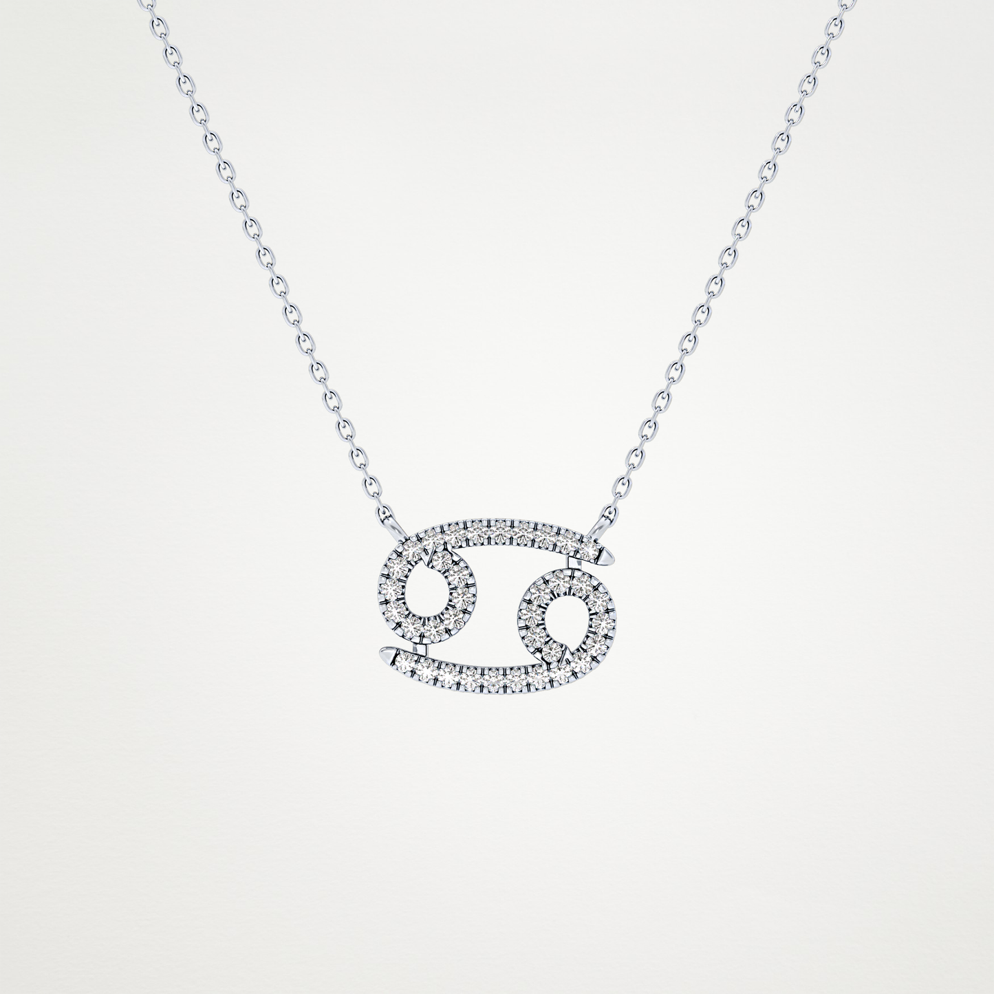 0.175 TCW Round Lab Grown Diamond Cancer Zodiac Sign Necklace