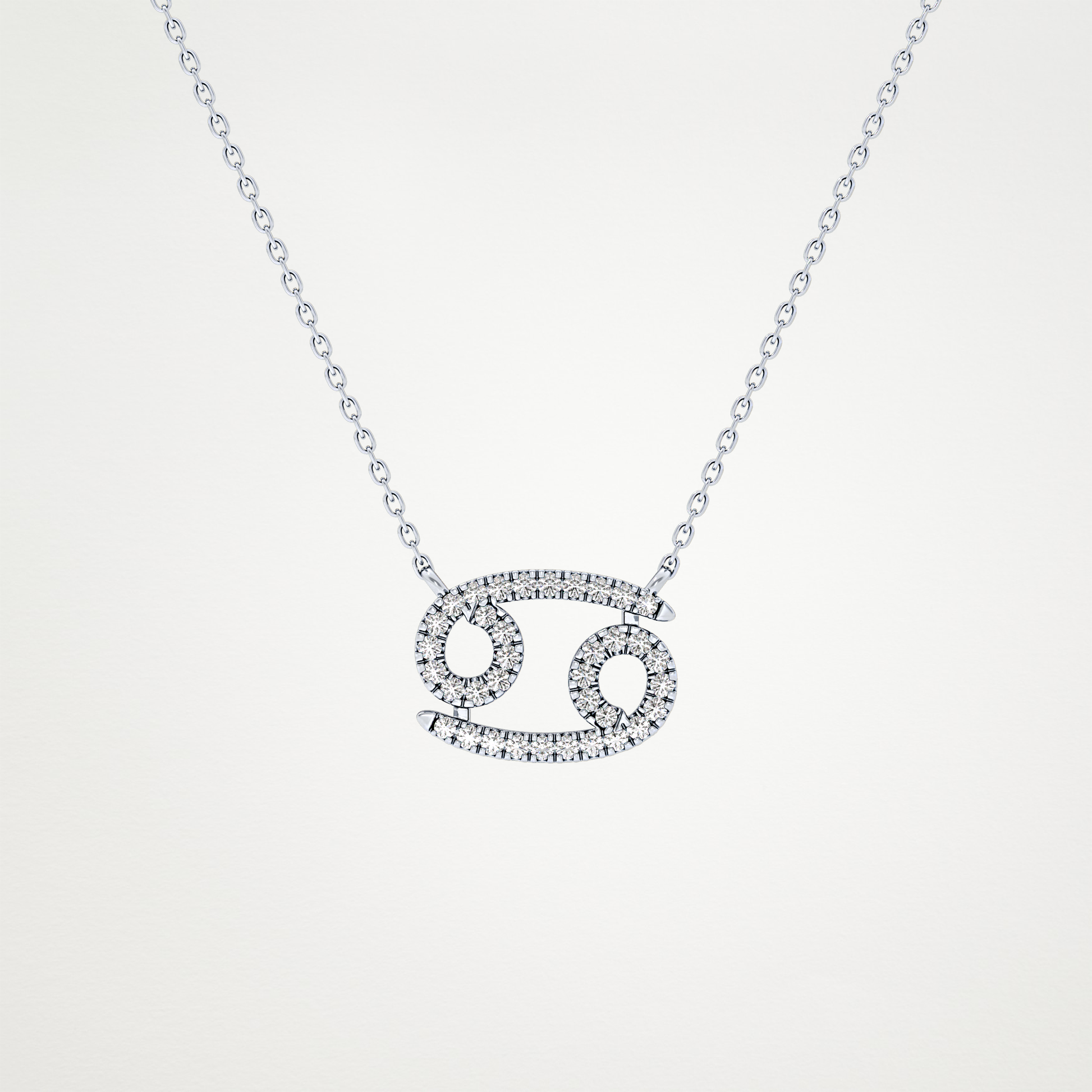 0.175 TCW Round Lab Grown Diamond Cancer Zodiac Sign Necklace