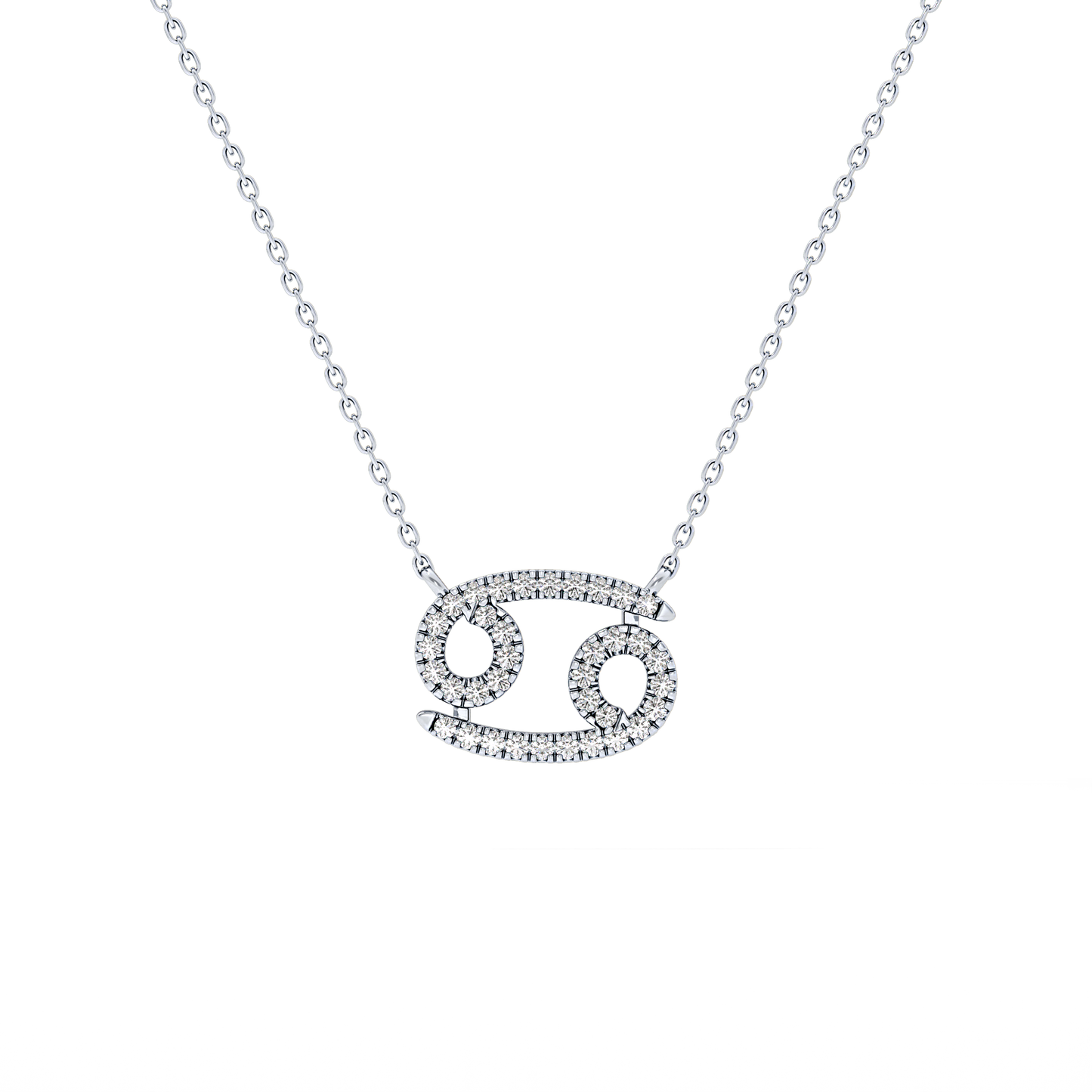 0.175 TCW Round Lab Grown Diamond Cancer Zodiac Sign Necklace
