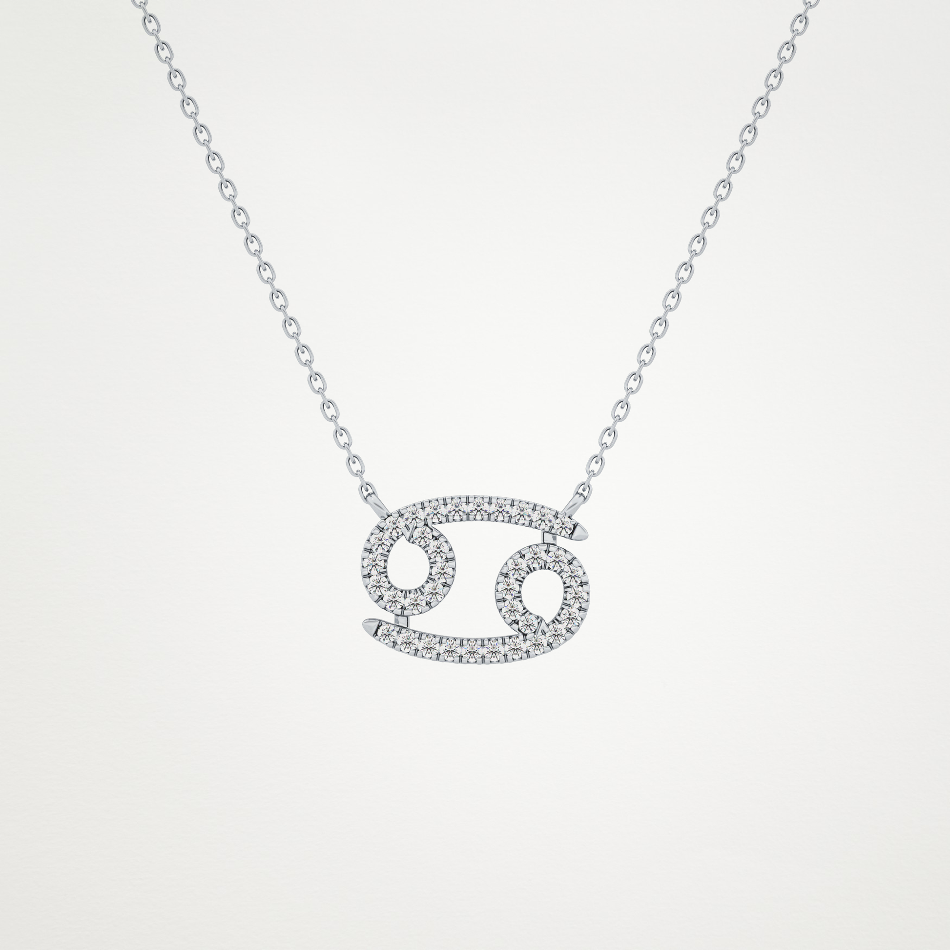 0.175 TCW Round Lab Grown Diamond Cancer Zodiac Sign Necklace