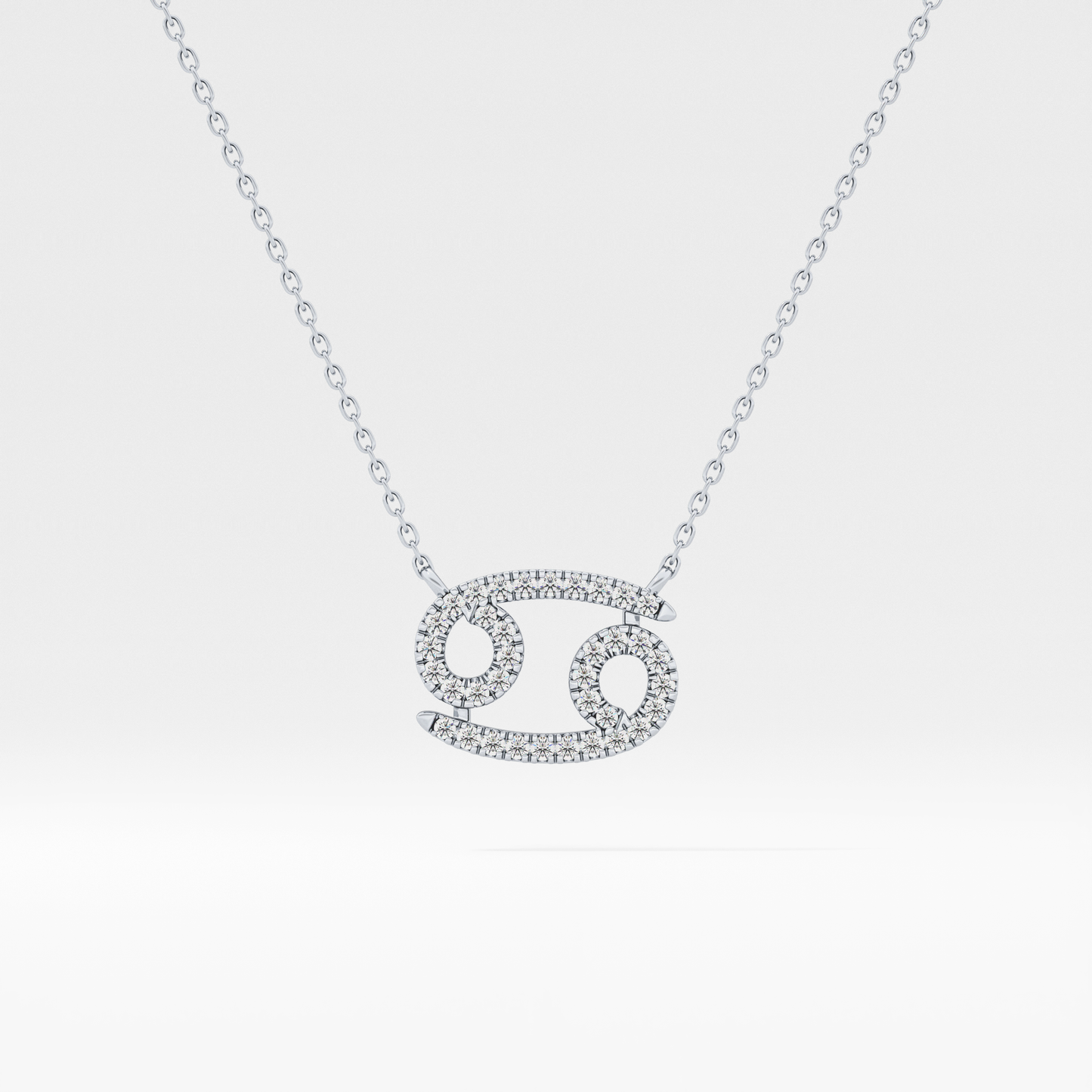 0.175 TCW Round Lab Grown Diamond Cancer Zodiac Sign Necklace