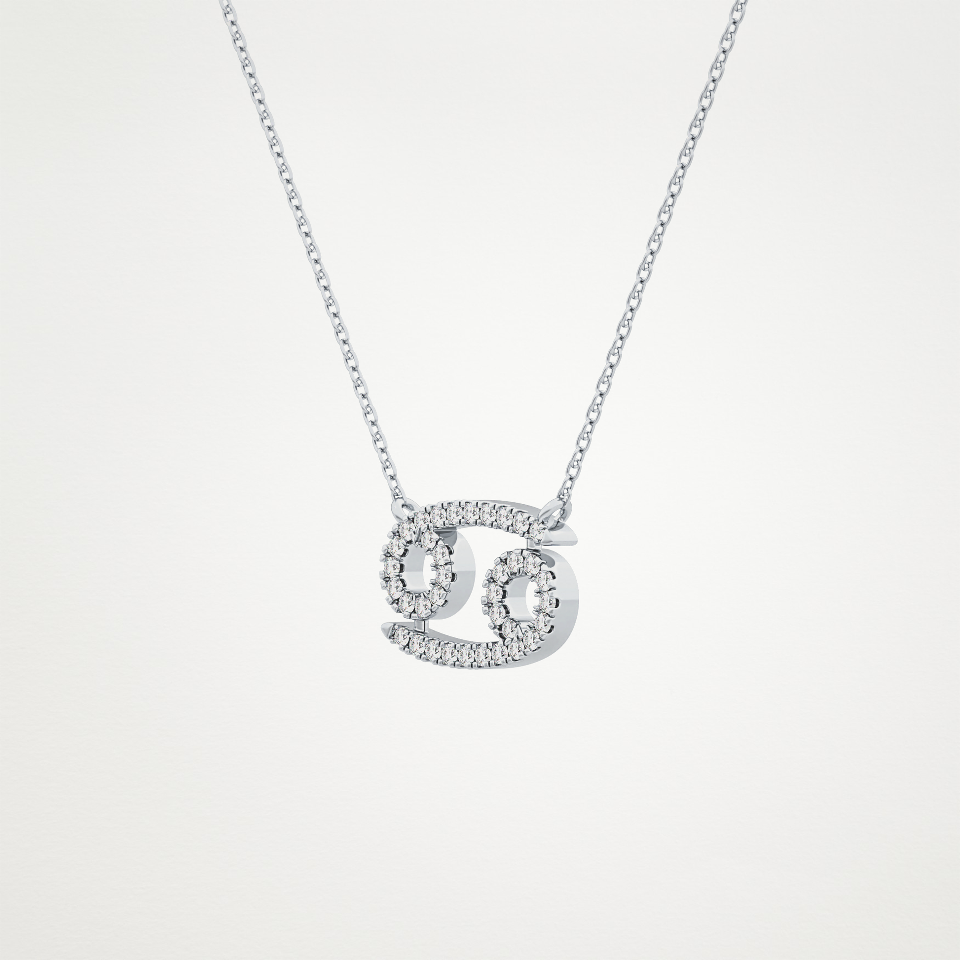 0.175 TCW Round Lab Grown Diamond Cancer Zodiac Sign Necklace