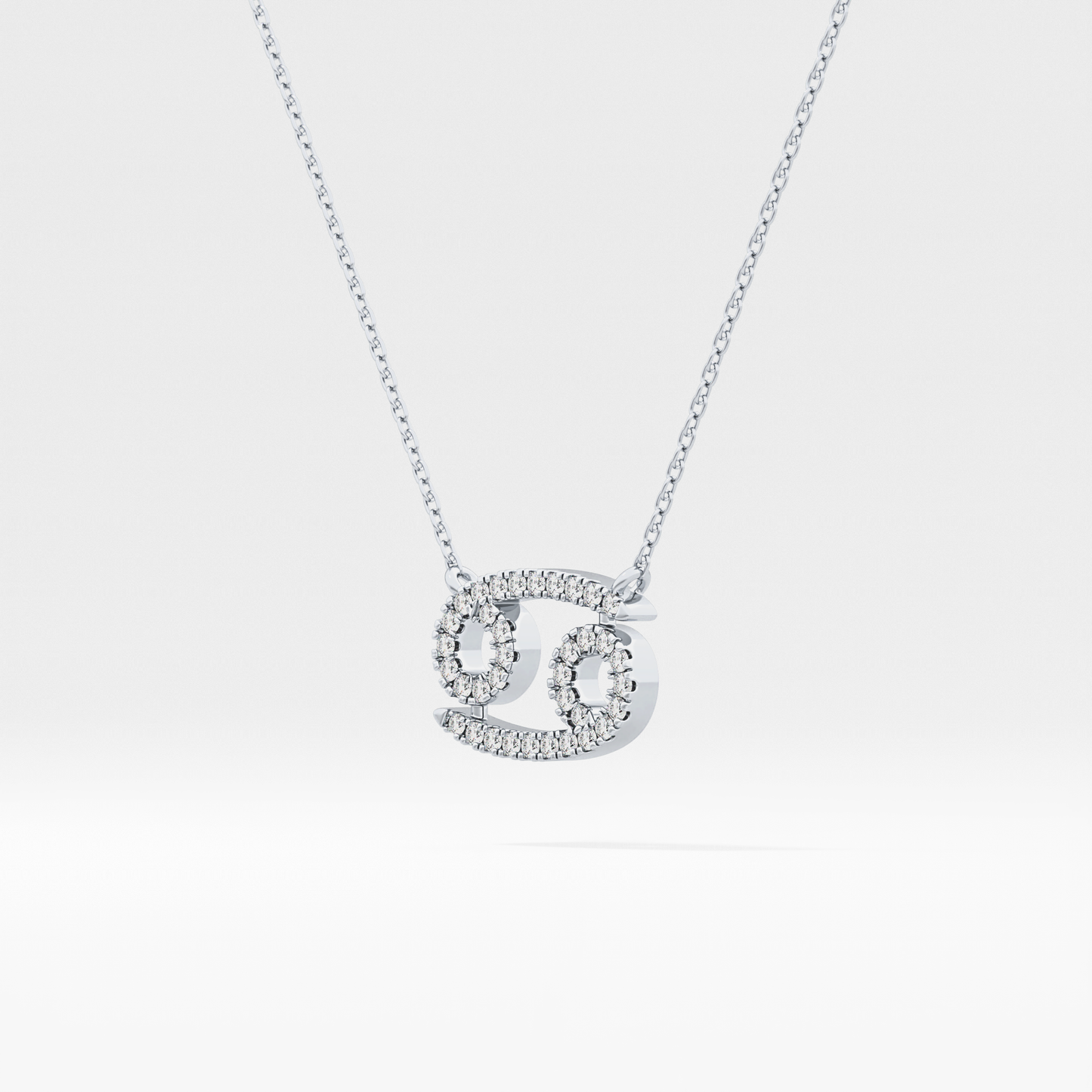 0.175 TCW Round Lab Grown Diamond Cancer Zodiac Sign Necklace