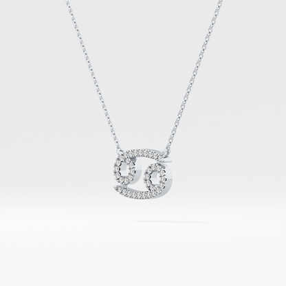 0.175 TCW Round Lab Grown Diamond Cancer Zodiac Sign Necklace