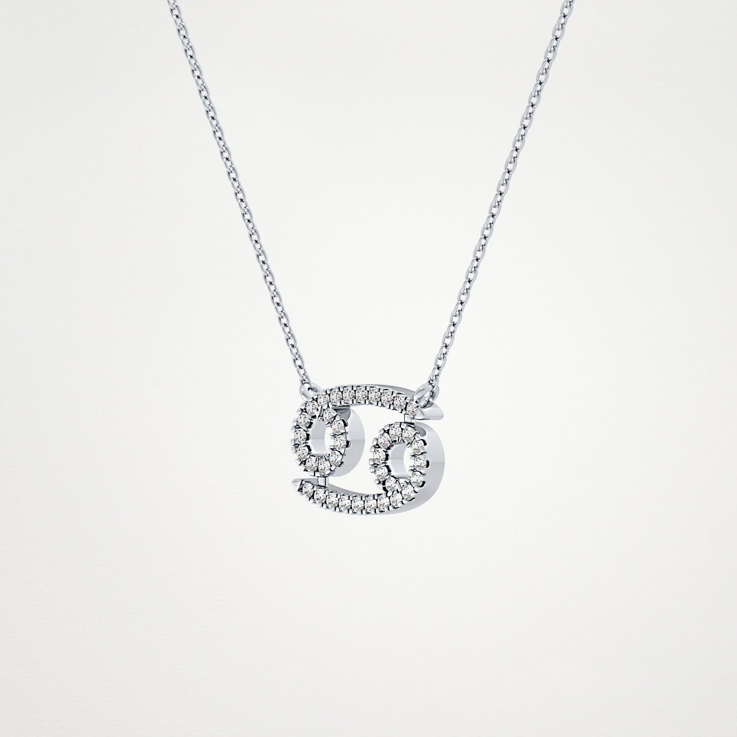 0.175 TCW Round Lab Grown Diamond Cancer Zodiac Sign Necklace
