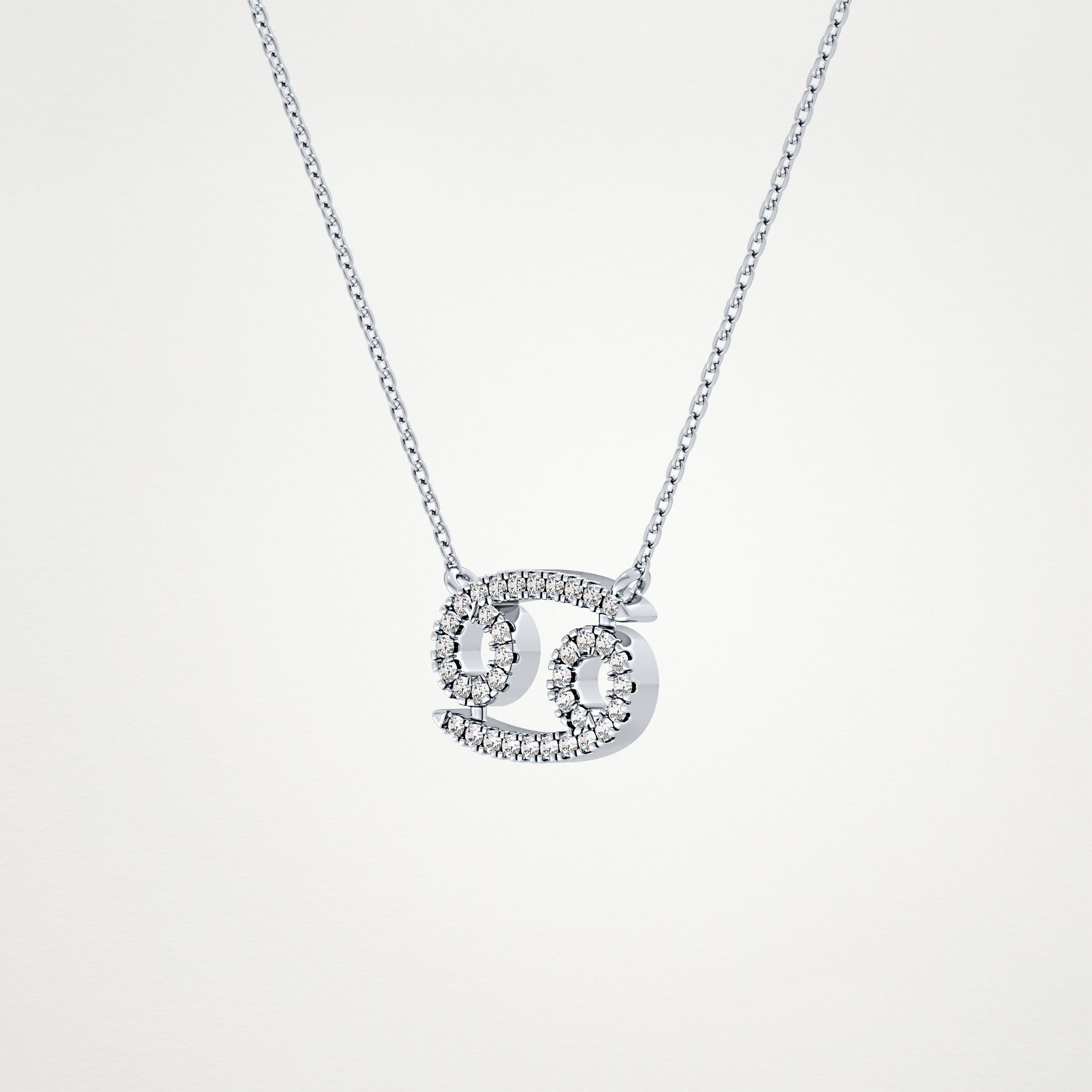 0.175 TCW Round Lab Grown Diamond Cancer Zodiac Sign Necklace