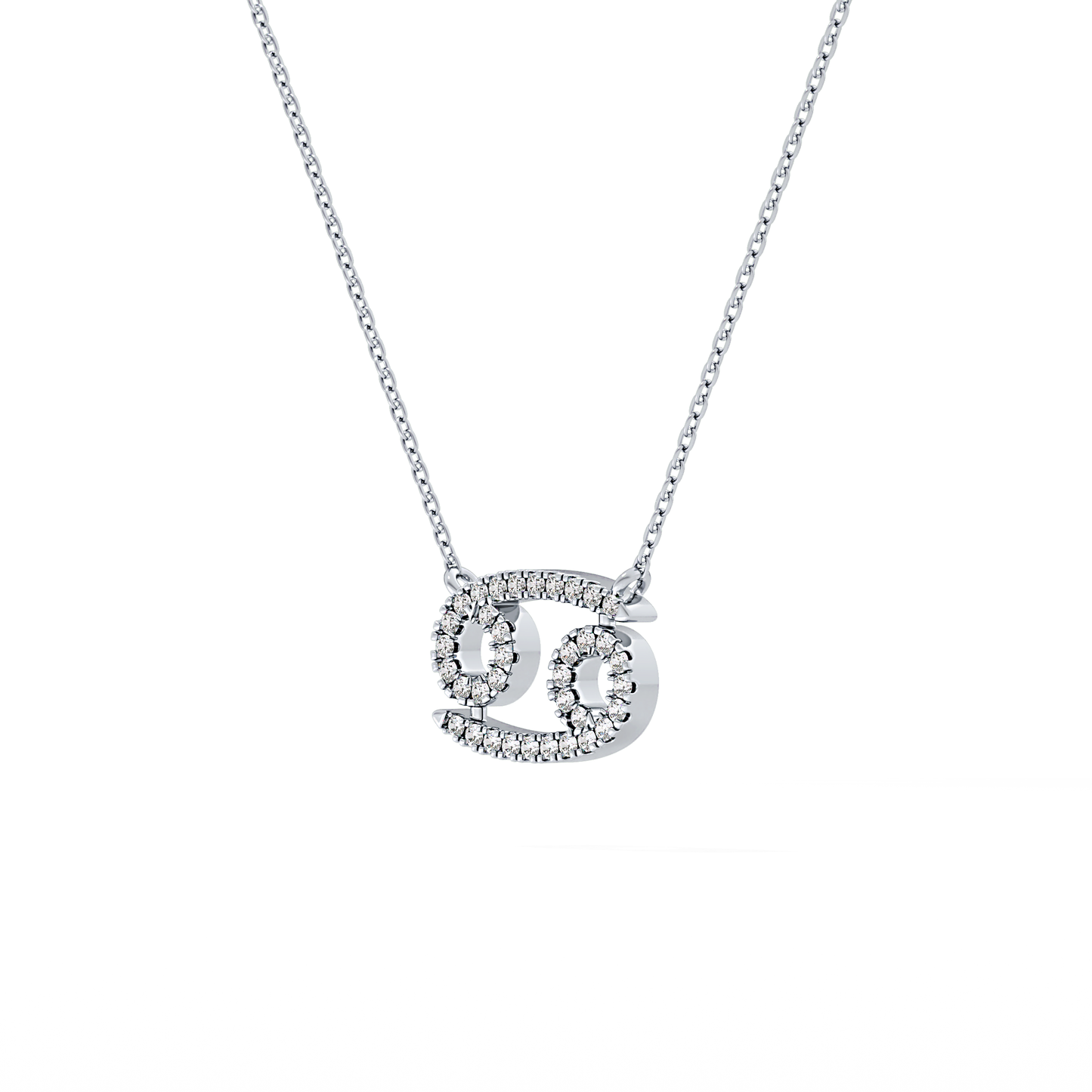 0.175 TCW Round Lab Grown Diamond Cancer Zodiac Sign Necklace