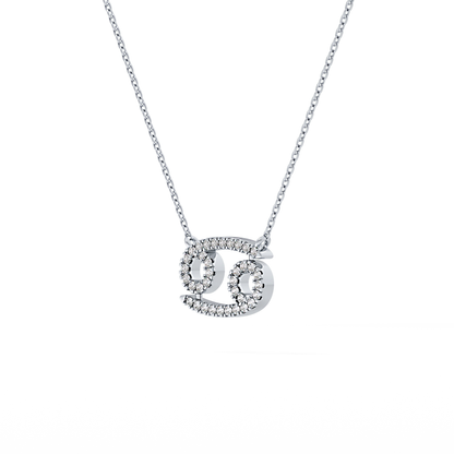 0.175 TCW Round Lab Grown Diamond Cancer Zodiac Sign Necklace