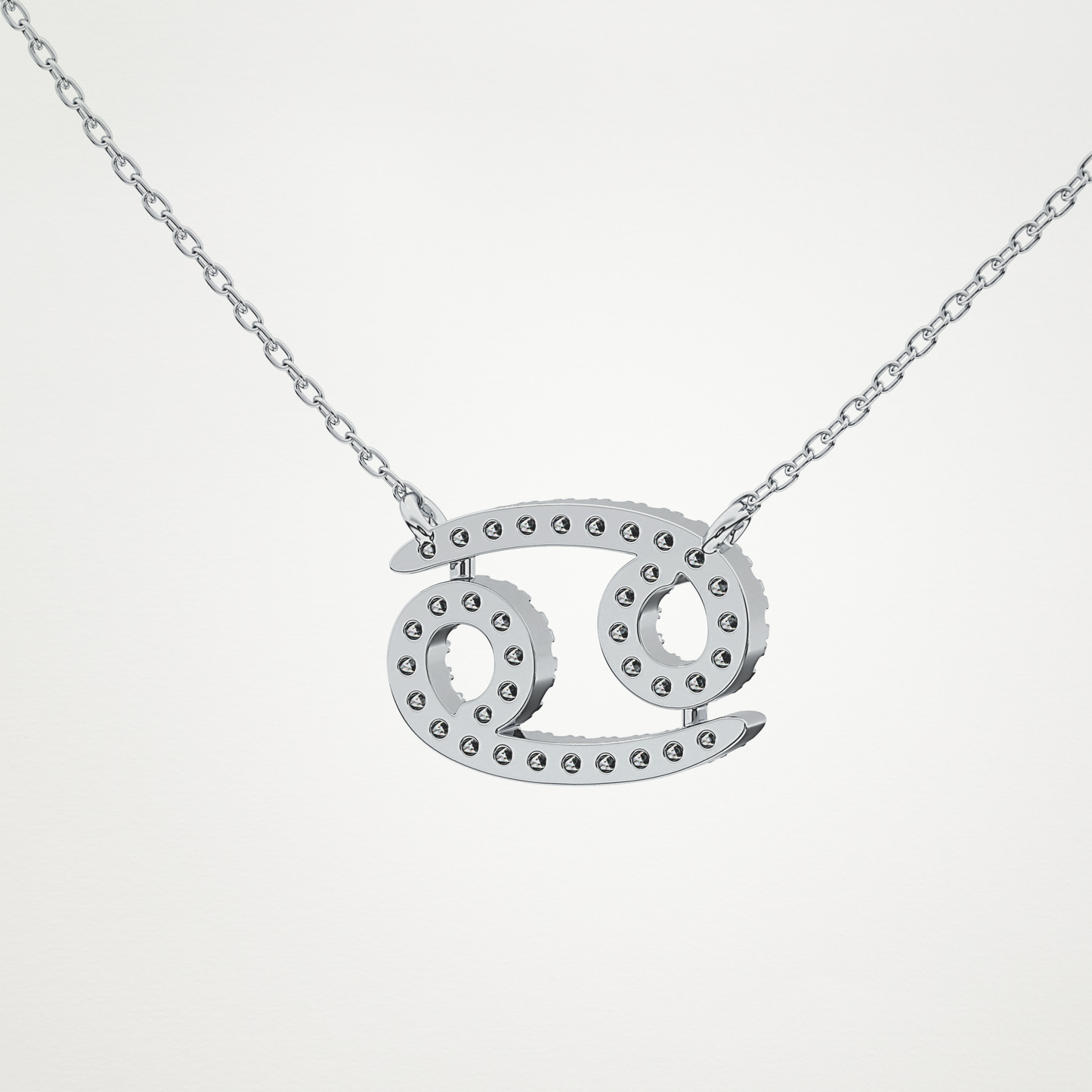 0.175 TCW Round Lab Grown Diamond Cancer Zodiac Sign Necklace