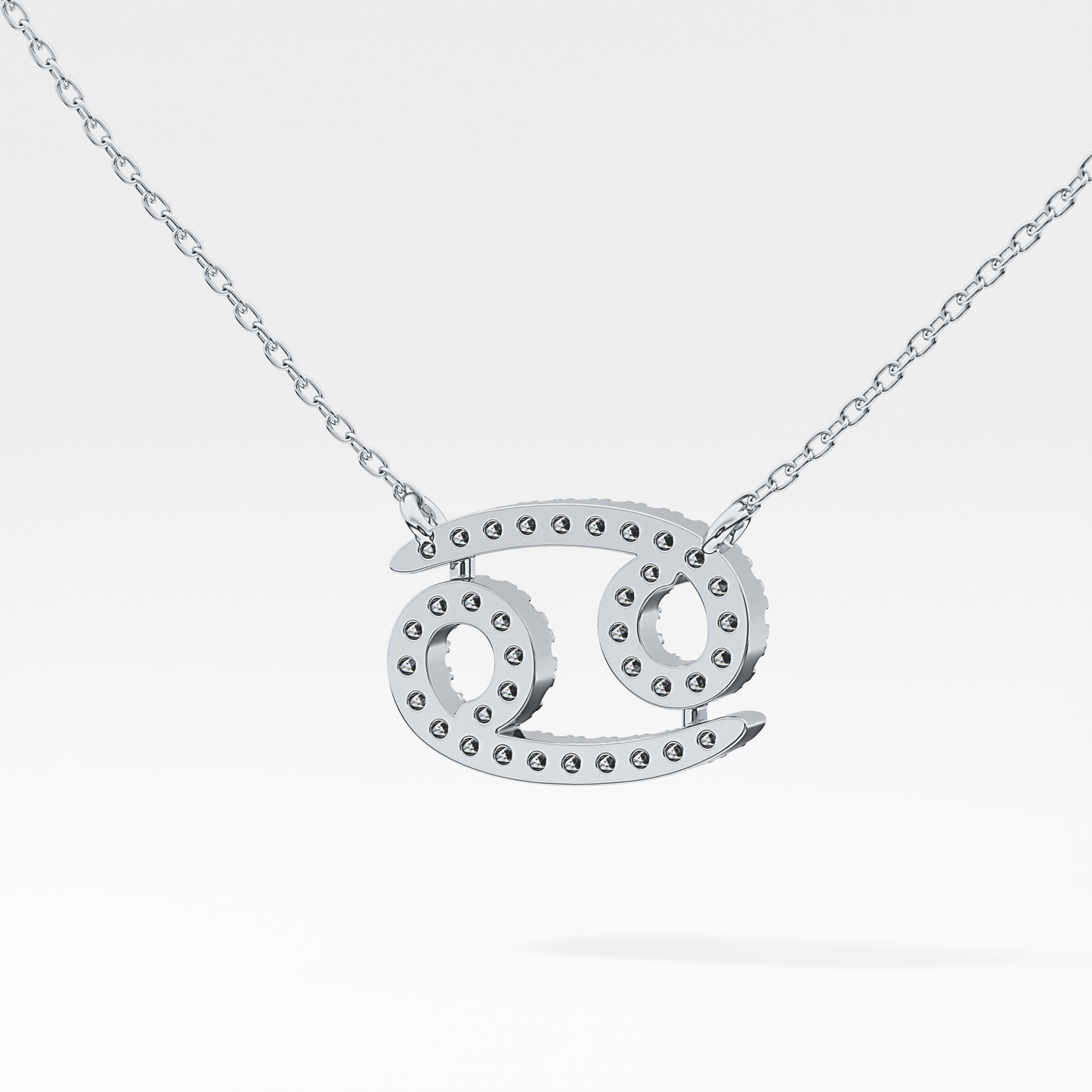 0.175 TCW Round Lab Grown Diamond Cancer Zodiac Sign Necklace
