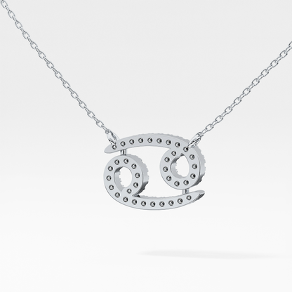 0.175 TCW Round Lab Grown Diamond Cancer Zodiac Sign Necklace