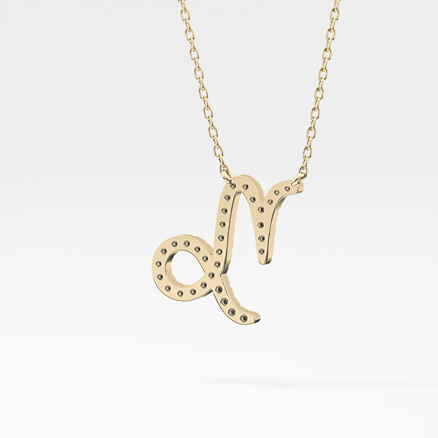 0.108 TCW Round Lab Grown Diamond Capricorn Zodiac Sign Necklace
